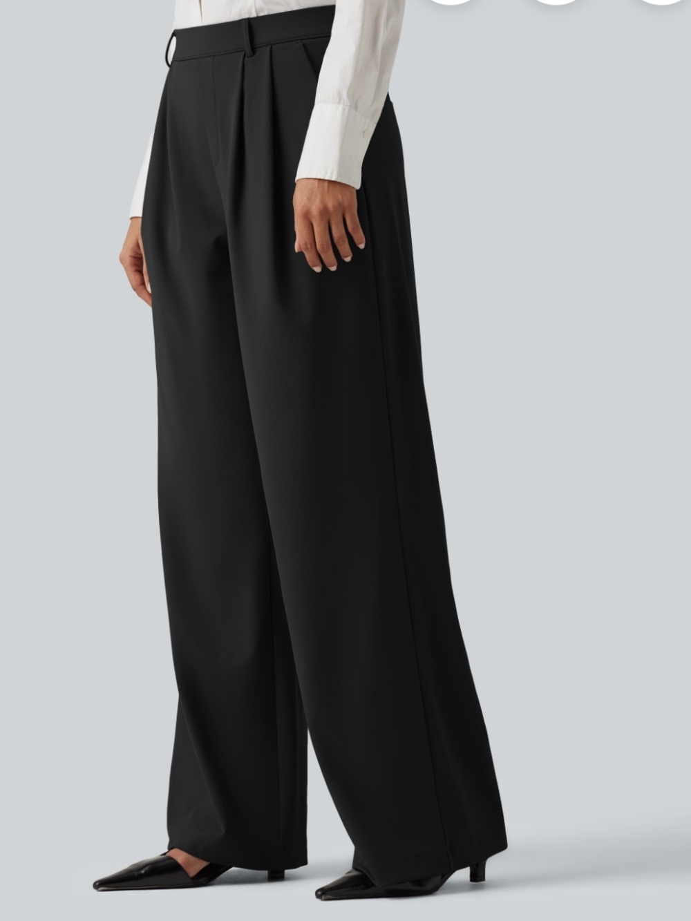 Halara Flex DayStretch High Waisted Pleated Pocket Wide Leg Trousers LP